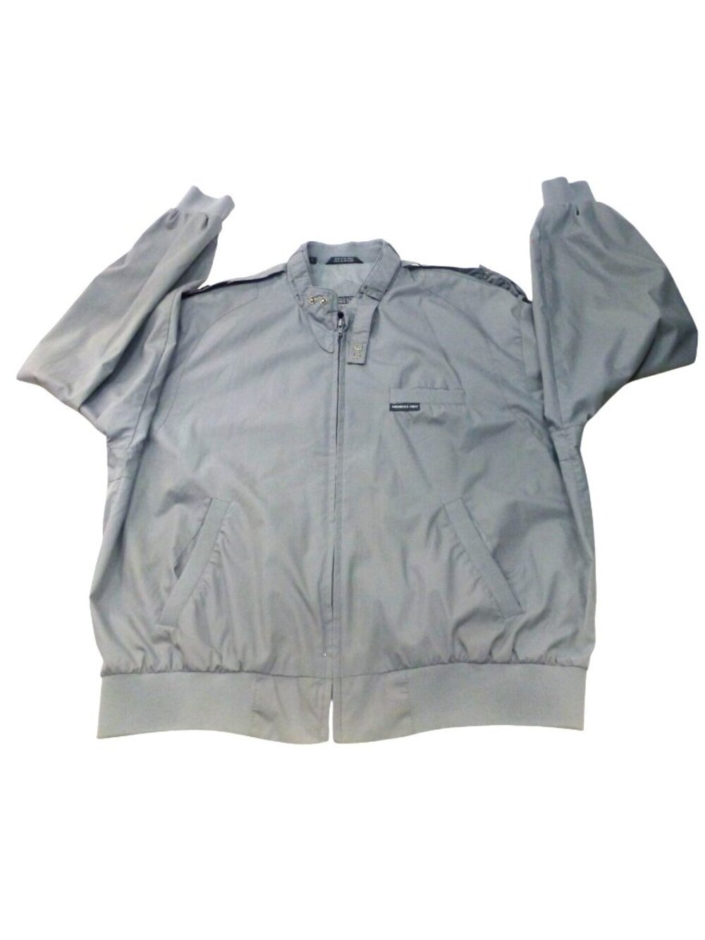 Members Only Mens Gray Windbreaker Jacket Size L Classic Lightweight Style *ISSU